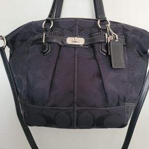 Coach C1176-17820 Black Leather Trim Signature Sat